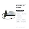 Außenspiegel Links Audi A4 07 2009+ – Elektrisch, Beheizt, Klappbar, mit Blinkleuchte, Speicher, Asphärisch, 16-polig