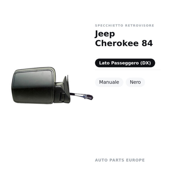 Specchietto Retrovisore Destro Jeep Cherokee 84 – Manuale, Nero – foto 2