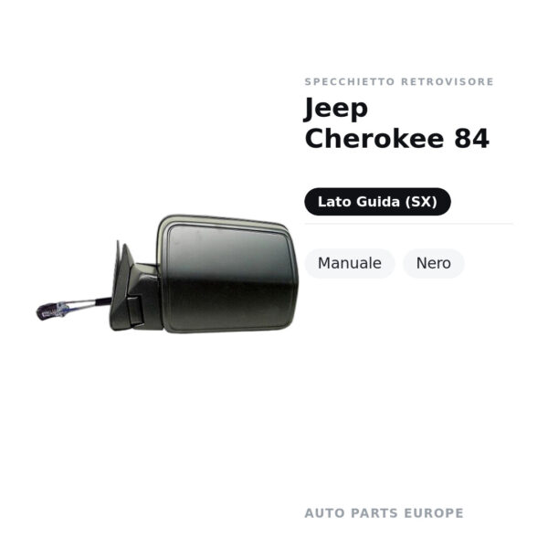 Specchietto Retrovisore Sinistro Jeep Cherokee 84 – Manuale, Nero – foto 2