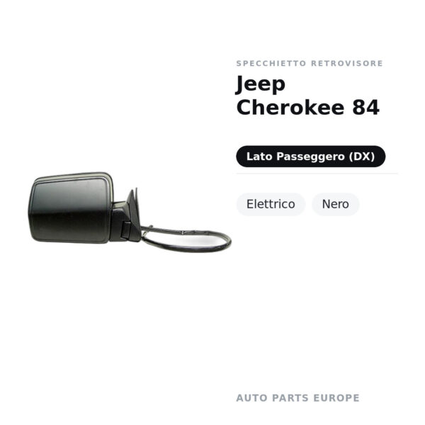 Specchietto Retrovisore Destro Jeep Cherokee 84 – Elettrico, Nero – foto 2