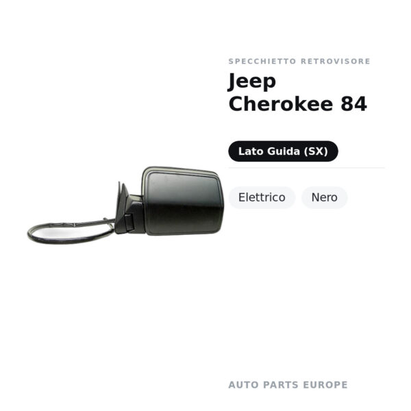 Specchietto Retrovisore Sinistro Jeep Cherokee 84 – Elettrico, Nero – foto 2