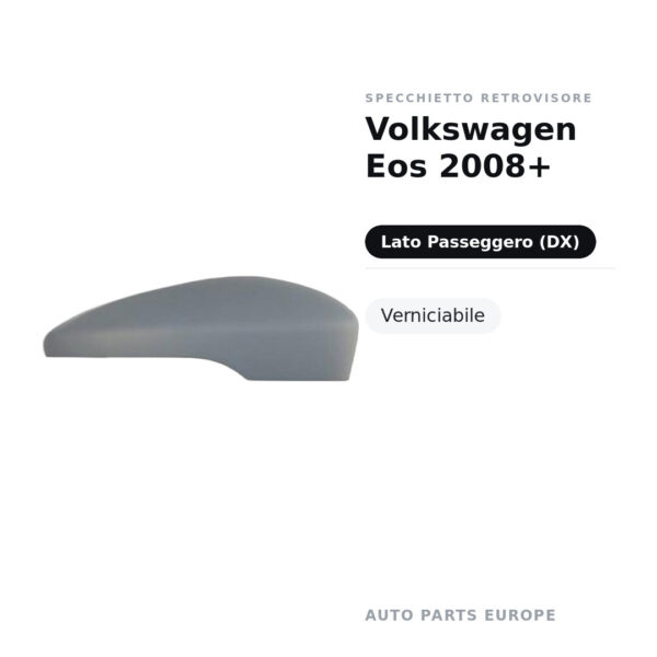 Calotta Specchietto Retrovisore Destro Volkswagen Eos 2008+ – Verniciabile – foto 2