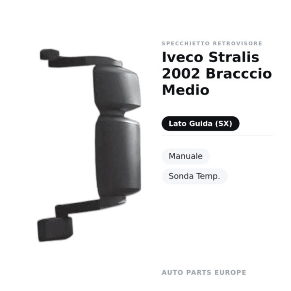 Specchietto Retrovisore Sinistro Iveco Stralis 2002 Bracccio Medio – Manuale, Sonda Temp. – foto 2