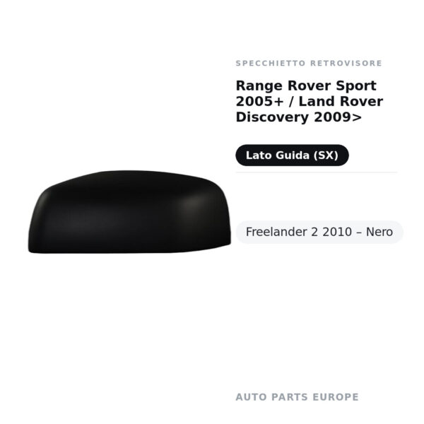 Außenspiegel Links Range Rover Sport 2005+ / Land Rover Discovery 2009>- Freelander 2 2010 – Schwarz – Bild 2