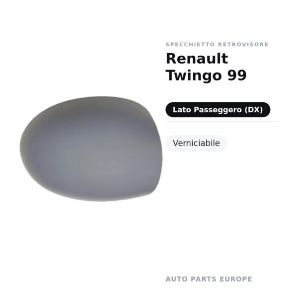Außenspiegel Rechts Renault Twingo 99 – Lackierbar – Bild 2
