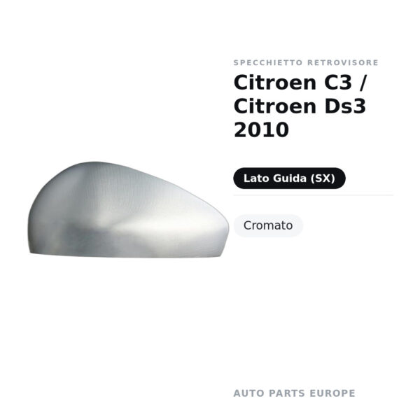 Außenspiegel Links Citroën C3 / Citroën Ds3 2010 – Verchromt – Bild 2