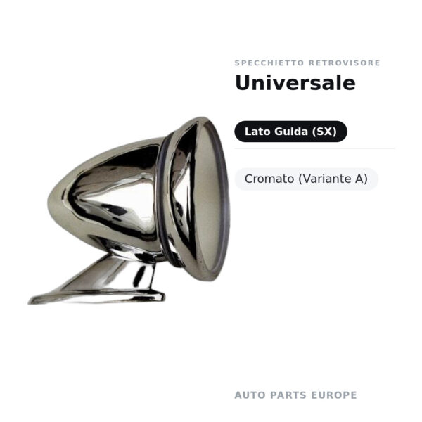 Specchietto Retrovisore Sinistro Universale – Cromato (Variante A) – foto 2