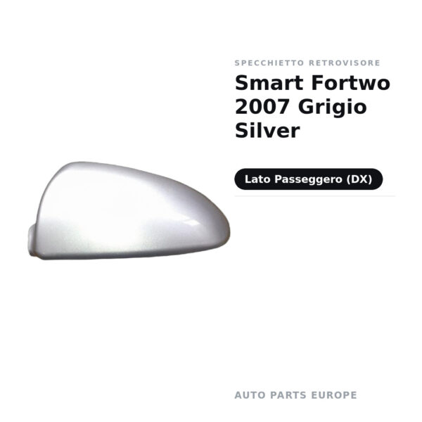 Calotta Specchietto Retrovisore Destro Smart Fortwo 2007 Grigio Silver – Grigio silver – foto 2