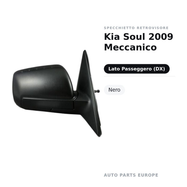 Specchietto Retrovisore Destro Kia Soul 2009 Meccanico – Nero – foto 2