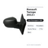 Außenspiegel Rechts Renault Twingo 2012+ – Elektrisch, Beheizt, Temperatursensor, 7-polig, Schwarz – Bild 2