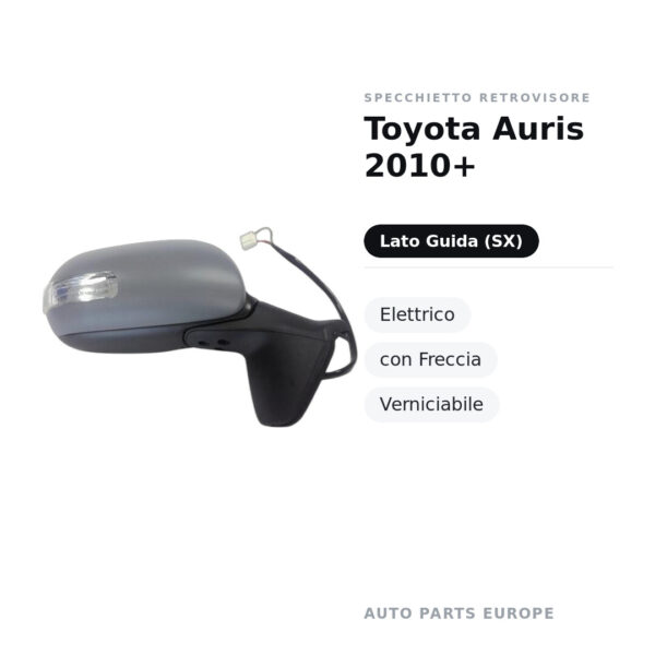 Außenspiegel Links Toyota Auris 2010+ – Elektrisch, mit Blinker, Lackierbar – Bild 2