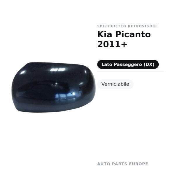 Specchietto Retrovisore Destro Kia Picanto 2011+ – Verniciabile – foto 2
