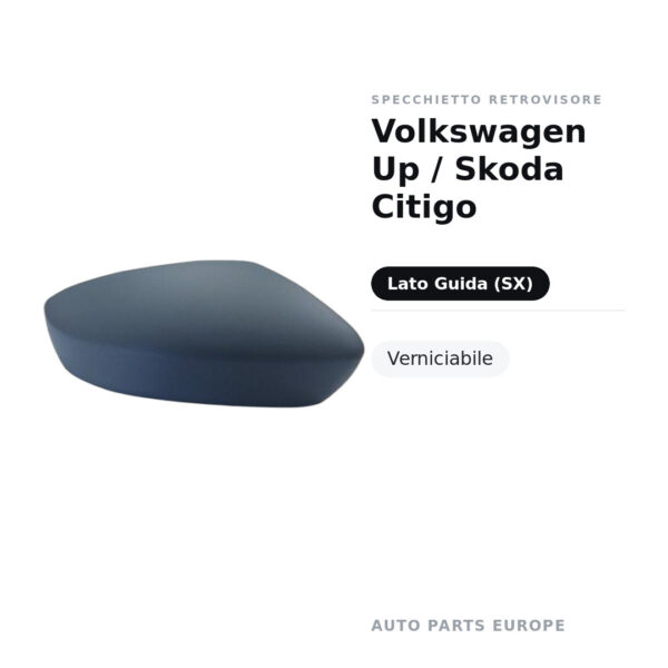 Außenspiegel Links Volkswagen Up / Skoda Citigo – Lackierbar – Bild 2