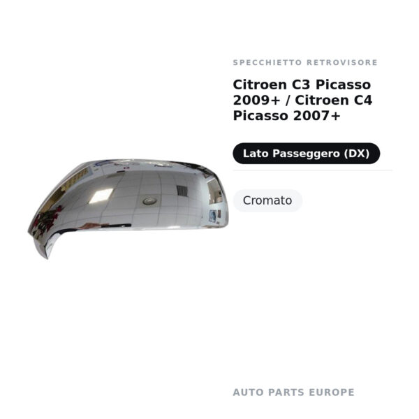 Außenspiegel Rechts Citroën C3 Picasso 2009+ / Citroën C4 Picasso 2007+ – Chrom – Bild 2