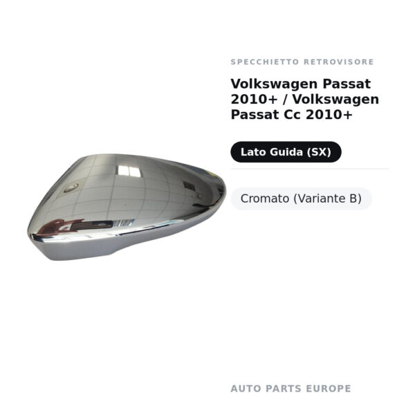Außenspiegel Links Volkswagen Passat 2010+ / Volkswagen Passat Cc 2010+ – Verchromt (Variante B) – Bild 2