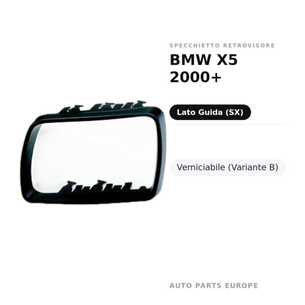 Außenspiegel Links BMW X5 2000+ – Lackierbar (Variante B) – Bild 2
