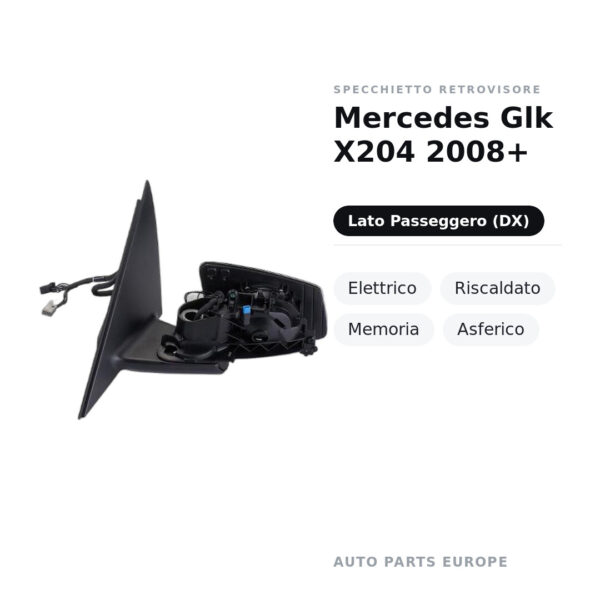 Außenspiegel Rechts Mercedes Glk X204 2008+ – Elektrisch, Beheizt, Memory, Asphärisch – Bild 2