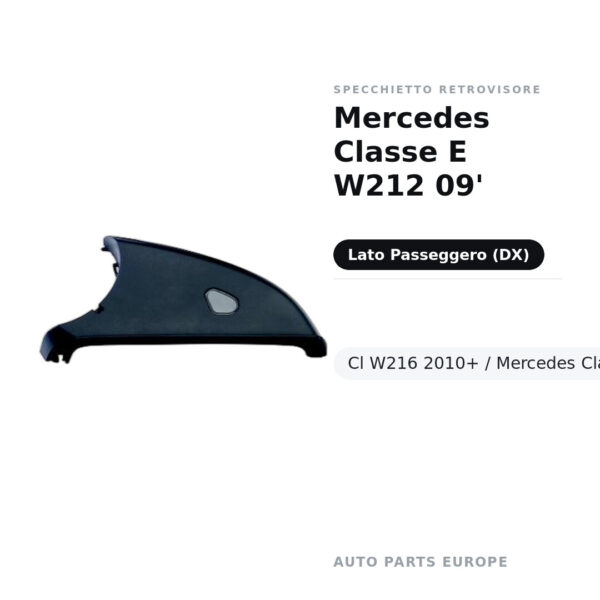 Außenspiegel Rechts Mercedes Klasse E W212 09'- CL W216 2010+ / Mercedes Klasse S W221 09' Mit . Unten – Komfortleuchte