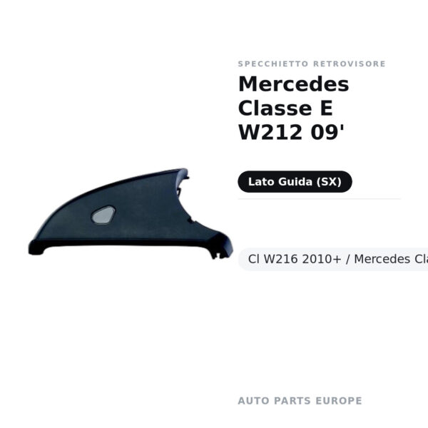 Außenspiegel Links Mercedes Klasse E W212 09'- CL W216 2010+ / Mercedes Klasse S W221 09' Mit . Unten – Umgebungslicht