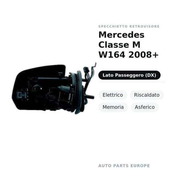 Außenspiegel Rechts Mercedes Klasse M W164 2008+ – Elektrisch, Beheizt, Memory, Asphärisch – Bild 2