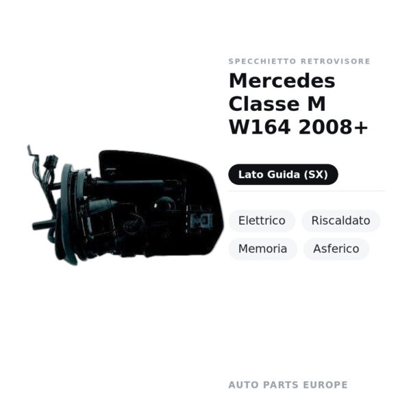 Außenspiegel Links Mercedes Klasse M W164 2008+ – Elektrisch, Beheizt, Memory, Asphärisch – Bild 2
