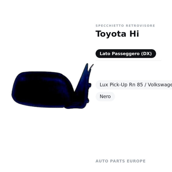 Specchietto Retrovisore Destro Toyota Hi-Lux Pick-Up Rn 85 / Volkswagen Taro – Manuale, Nero – foto 2