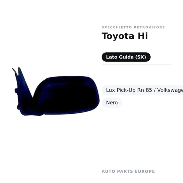 Specchietto Retrovisore Sinistro Toyota Hi-Lux Pick-Up Rn 85 / Volkswagen Taro – Manuale, Nero – foto 2