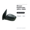 Specchietto Retrovisore Sinistro Nissan Pathfinder (R51) 2005 – Manuale, Nero – foto 2