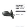 Specchietto Retrovisore Destro Seat Toledo 2013+ / Skoda Rapid 2013+ – Manuale, Nero – foto 2