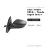 Außenspiegel Links Seat Toledo 2013+ / Skoda Rapid 2013+ – Manuell, Schwarz – Bild 2