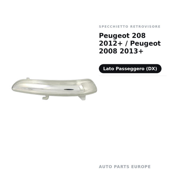 Specchietto Retrovisore Destro Peugeot 208 2012+ / Peugeot 2008 2013+ – foto 2