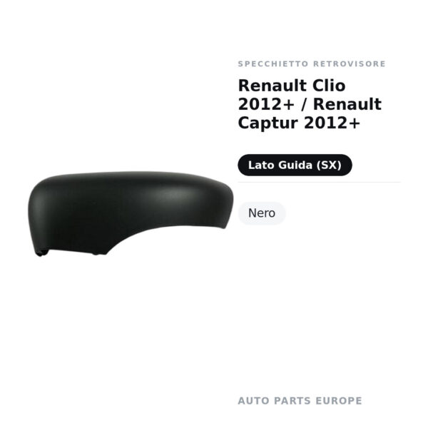 Außenspiegel Links Renault Clio 2012+ / Renault Captur 2012+ – Schwarz – Bild 2