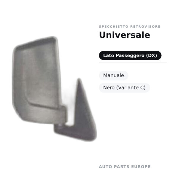 Specchietto Retrovisore Destro Universale – Manuale, Nero (Variante C) – foto 2