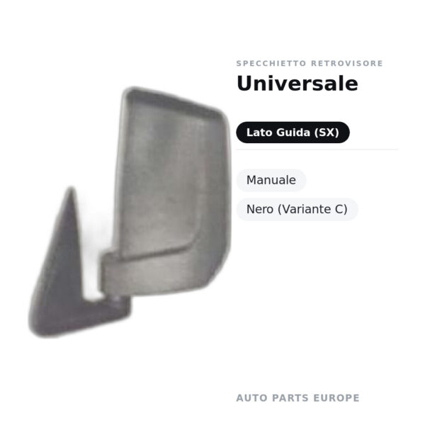 Specchietto Retrovisore Sinistro Universale – Manuale, Nero (Variante C) – foto 2