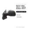 Außenspiegel Rechts Dacia Lodgy 2012+ / Dacia Dokker 2012+ – Manuell, Lackierbar – Bild 2