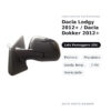 Specchietto Retrovisore Destro Dacia Lodgy 2012+ / Dacia Dokker 2012+ – Elettrico, Riscaldato, Sonda Temp., 7 Pin