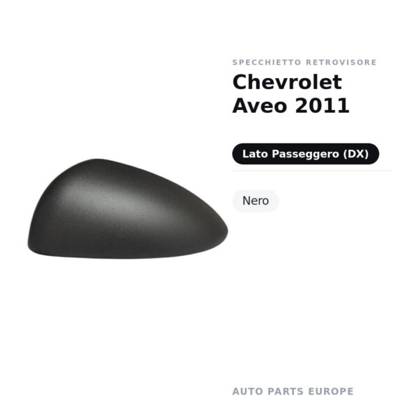Außenspiegel Rechts Chevrolet Aveo 2011 – Schwarz – Bild 2