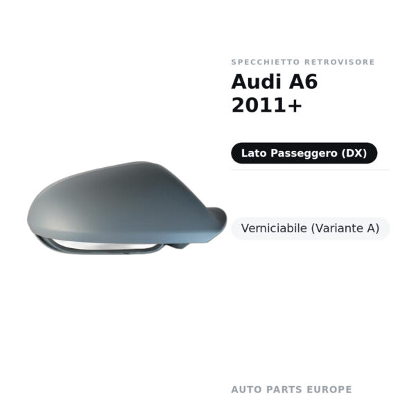 Außenspiegel Rechts Audi A6 2011+ – Lackierbar (Variante A) – Bild 2