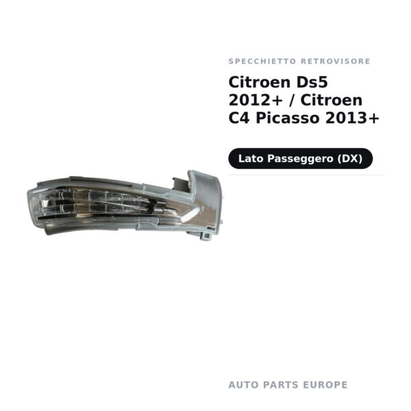 Specchietto Retrovisore Destro Citroen Ds5 2012+ / Citroen C4 Picasso 2013+ – foto 2