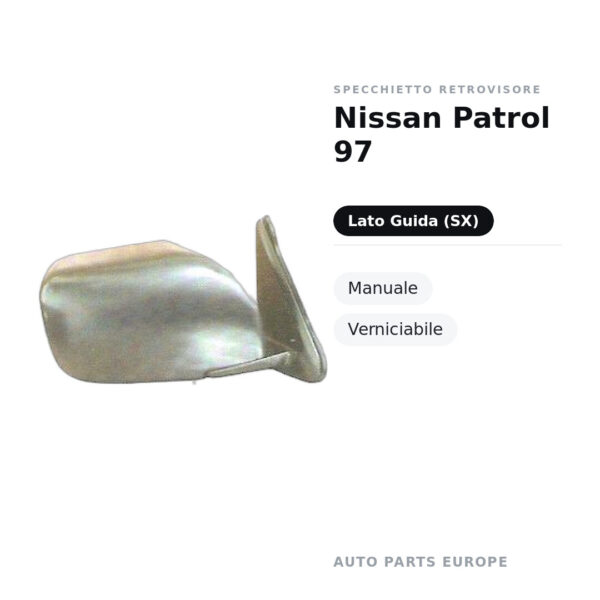 Außenspiegel Links Nissan Patrol 97 – Manuell, Lackierbar – Bild 2