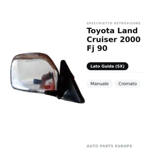 Außenspiegel Links Toyota Land Cruiser 2000 FJ 90 – Manuell, Verchromt – Bild 2