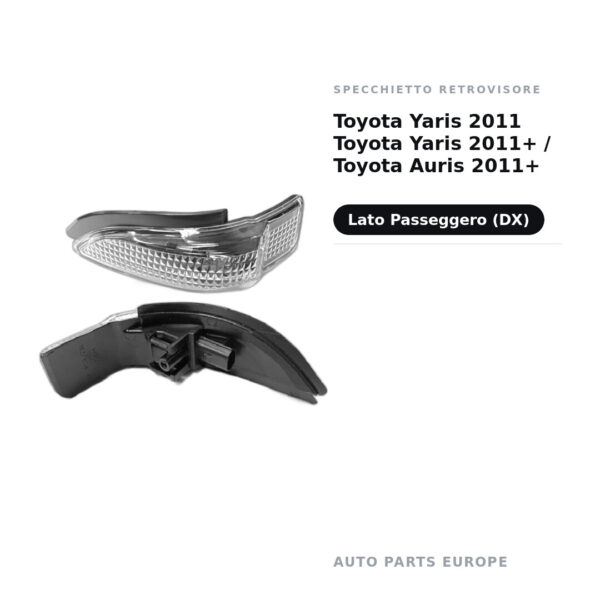Specchietto Retrovisore Destro Toyota Yaris 2011 Toyota Yaris 2011+ / Toyota Auris 2011+ – foto 2