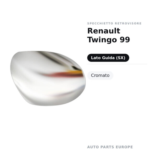 Calotta Specchietto Retrovisore Sinistro Renault Twingo 99 – Cromata – foto 2
