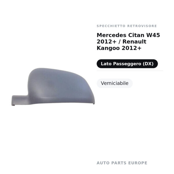 Außenspiegel Rechts Mercedes Citan W45 2012+ / Renault Kangoo 2012+ – Lackierbar – Bild 2