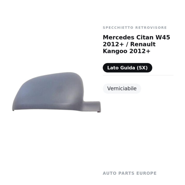 Außenspiegel Links Mercedes Citan W45 2012+ / Renault Kangoo 2012+ – Lackierbar – Bild 2