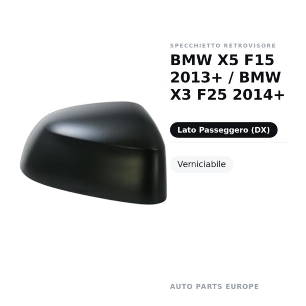 Außenspiegel Rechts BMW X5 F15 2013+ / BMW X3 F25 2014+ – Lackierbar – Bild 2
