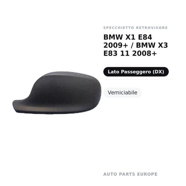 Außenspiegel Rechts BMW X1 E84 2009+ / BMW X3 E83 11 2008+ – Lackierbar – Bild 2