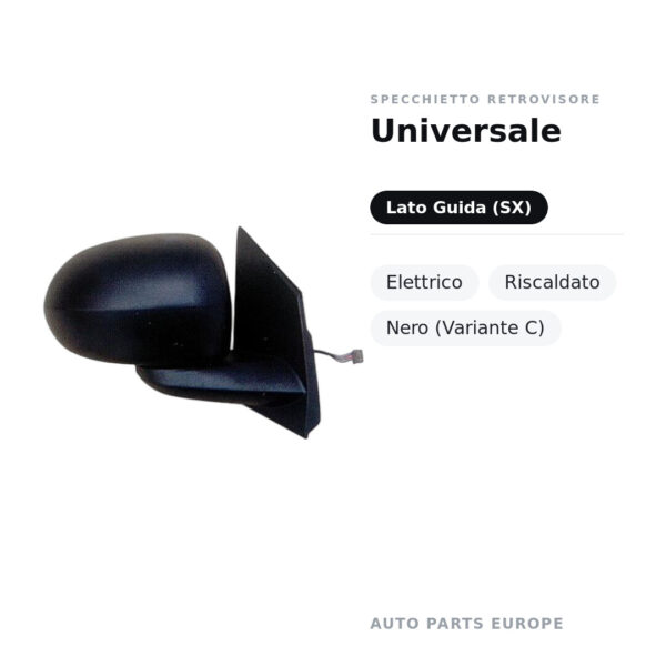 Specchietto Retrovisore Sinistro Universale – Elettrico, Riscaldato, Nero (Variante C) – foto 2