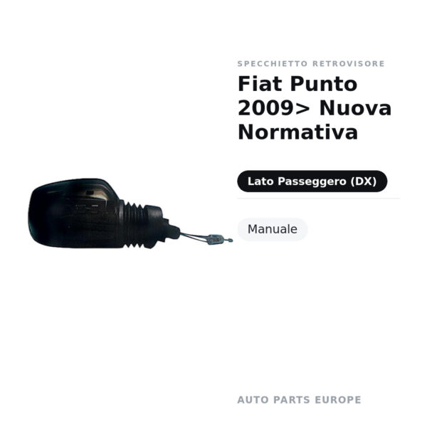 Specchietto Retrovisore Destro Fiat Punto 2009> Nuova Normativa – Manuale – foto 2