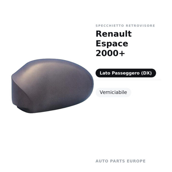 Calotta Specchietto Retrovisore Destro Renault Espace 2000+ – Verniciabile – foto 2